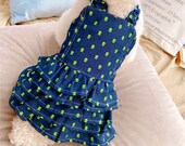 Cat Dog Dress Spring Summer Dog Clothes Denim Skirt Tutu Yorkshire Poodle Bichon Pomeranian Clothing Pet Outfit