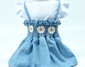 Cat Dress Summer Dog Denim Skirt Chihuahua Yorkshire Maltese Bichon Poodle Pomeranian Puppy Apparel Small Dog Clothing