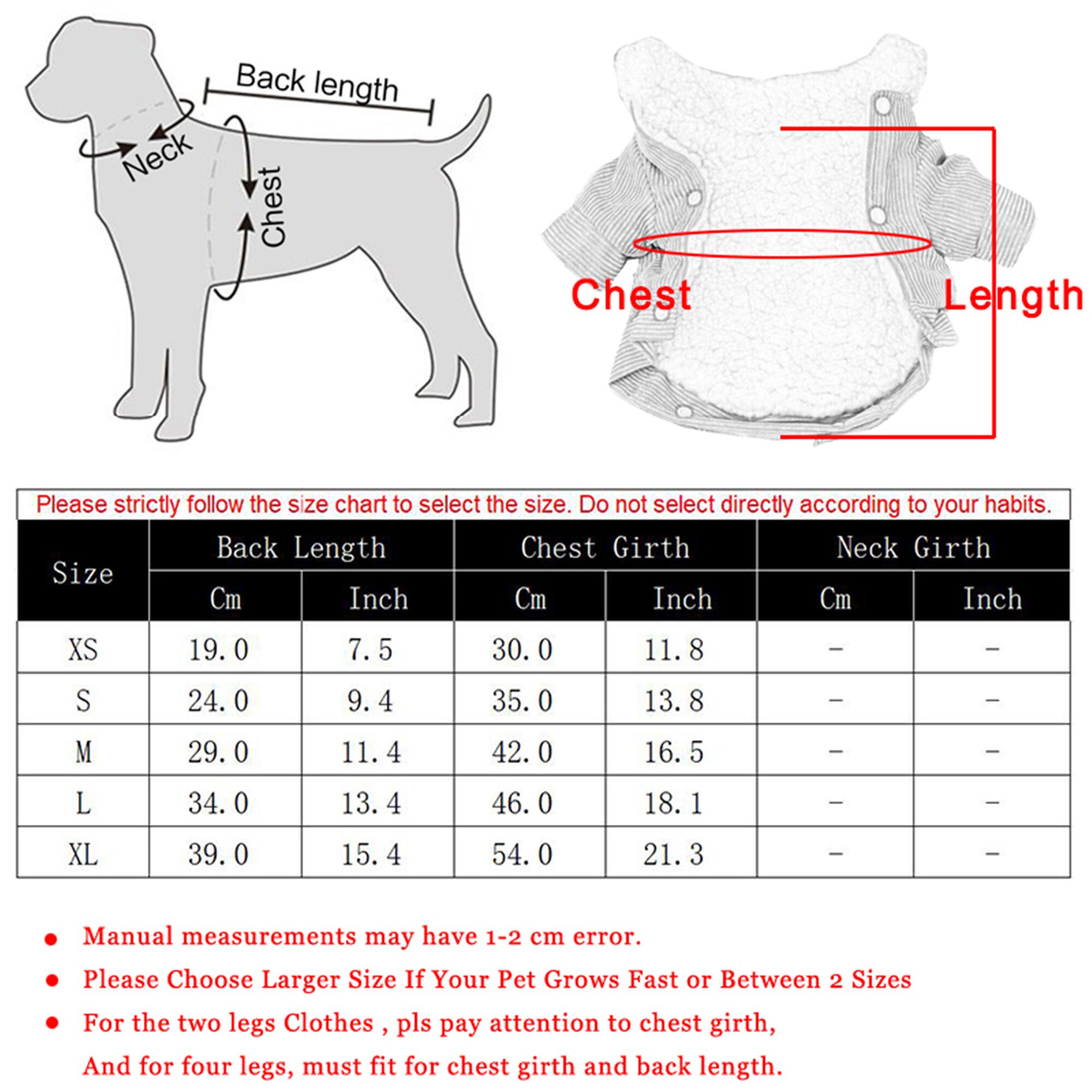 Pet Clothes For Small Dogs Thicken Winter Warm Fleece Puppy Etsy