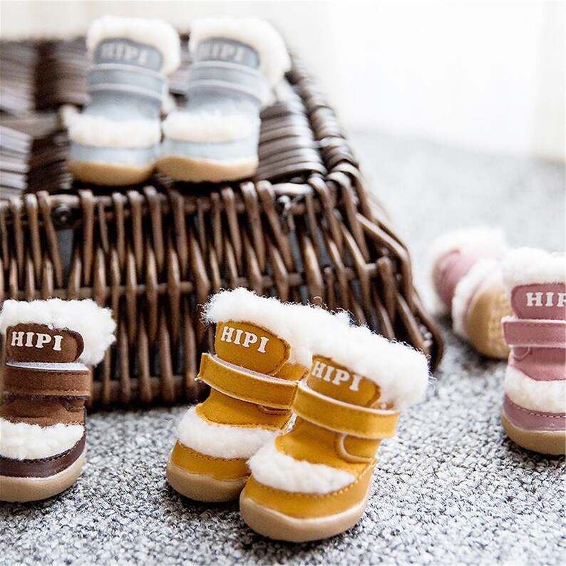 4pcs Pet Dog Shoes Winter Dog Boots Socks Antislip Puppy Cat Etsy