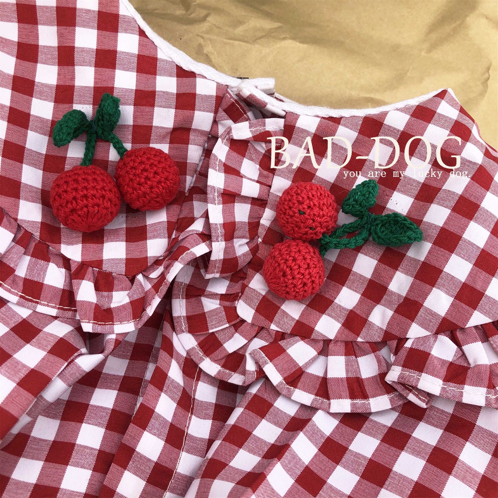Hund Kleidung Sommer dünnes Hemd Rot Kirsche schwarz karierte Etsy
