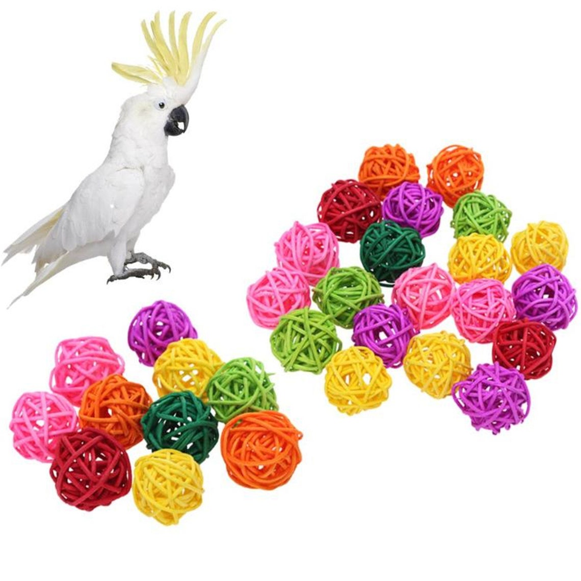 10/20pcs Rattan Parrot Balls Bird Toys Wool Ball Pet Cat Etsy