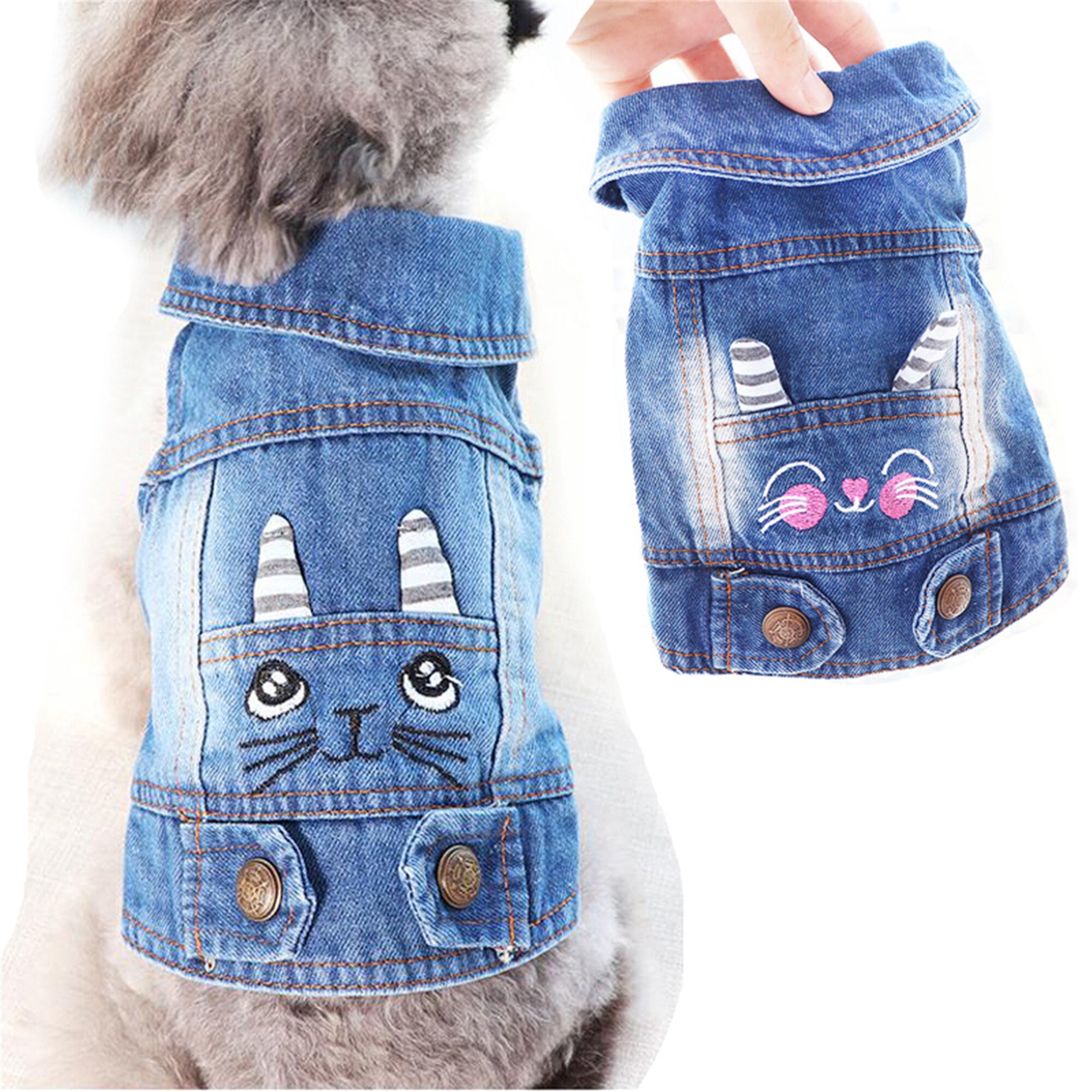 Fashion Pet Dog Denim Coat Jacket for Small Dogs Summer Jean Etsy