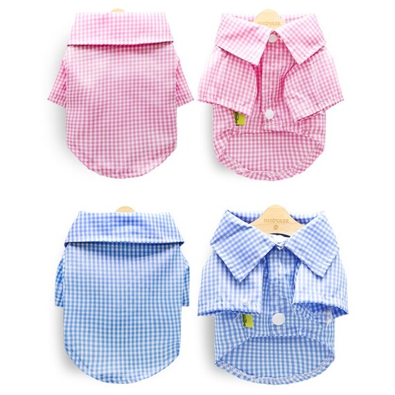 Plaid Dog Clothes Spring Summer Pet Clothing For Small Medium Etsy