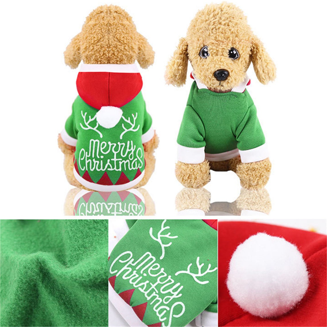 Christmas Dog Clothes for Small Dogs Hoodie Winter Warm Dog Etsy