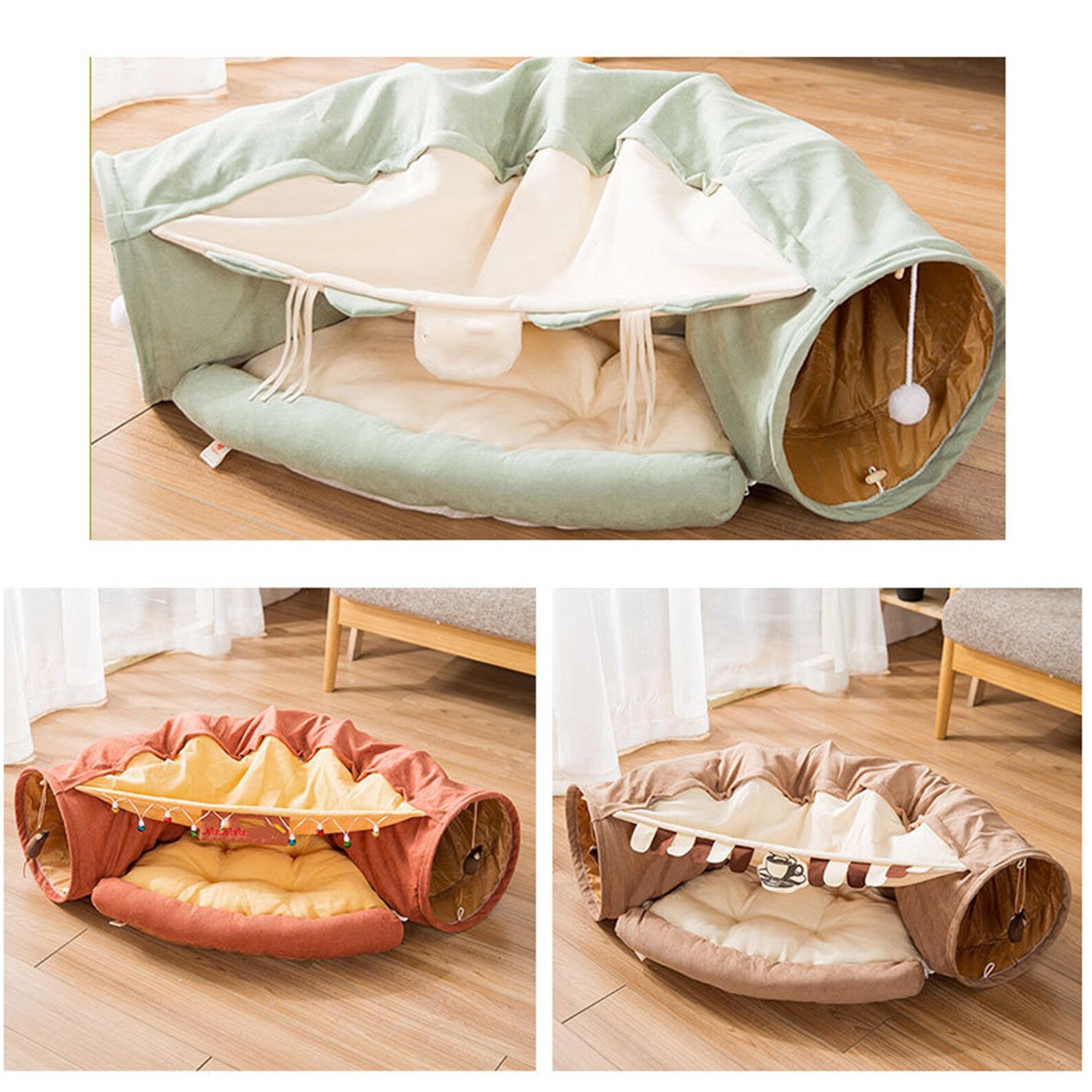 Cat Bed Tunnel Collapsible Removeable Cat Tunnel Tube Pet Etsy