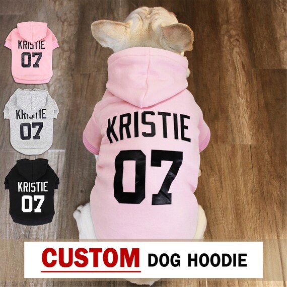 Custom Dog Hoodies Large Dog Clothes Personalized Pet Name Etsy