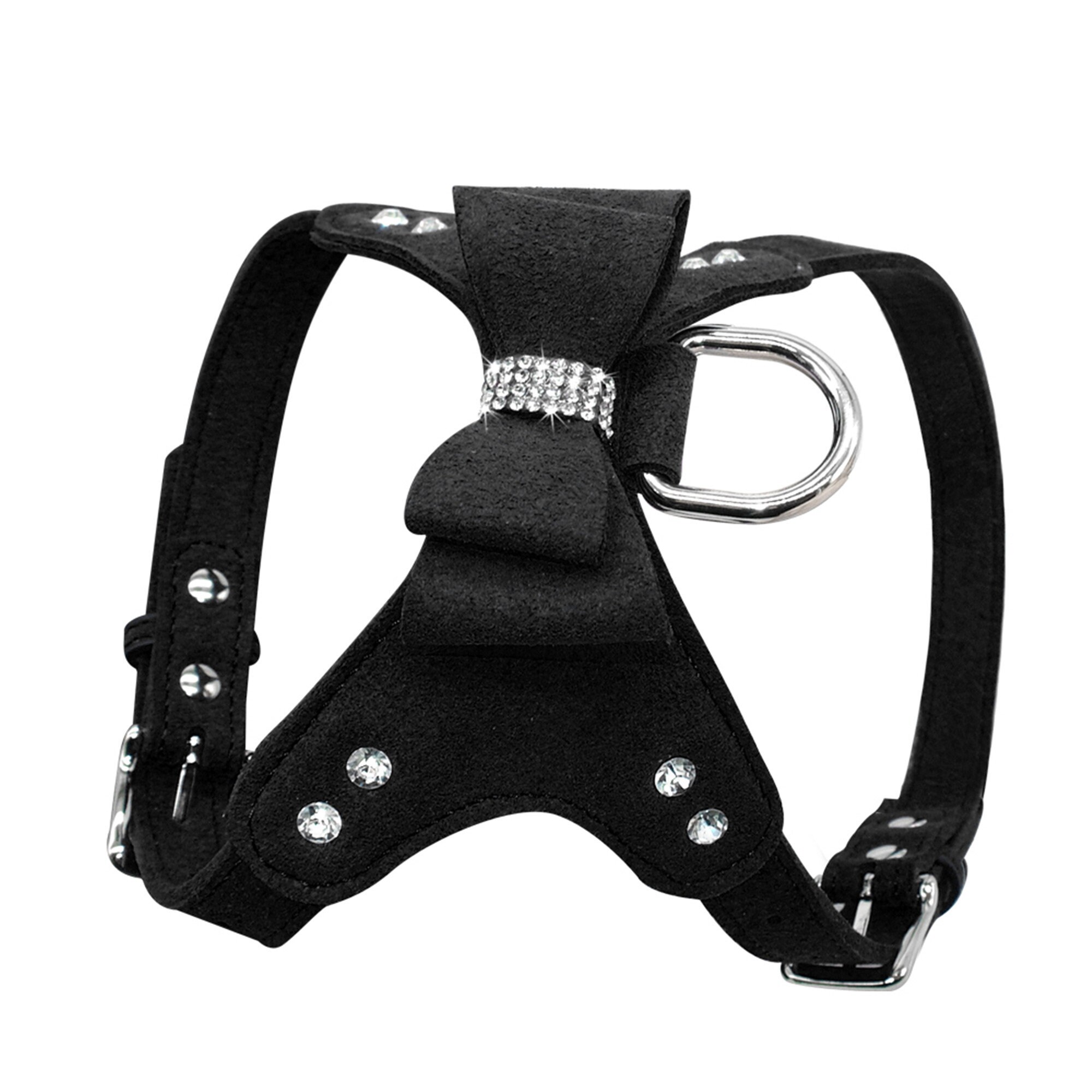 Small Dog Harness Leather Dogs Harness Bowknot No Pull Puppy Etsy