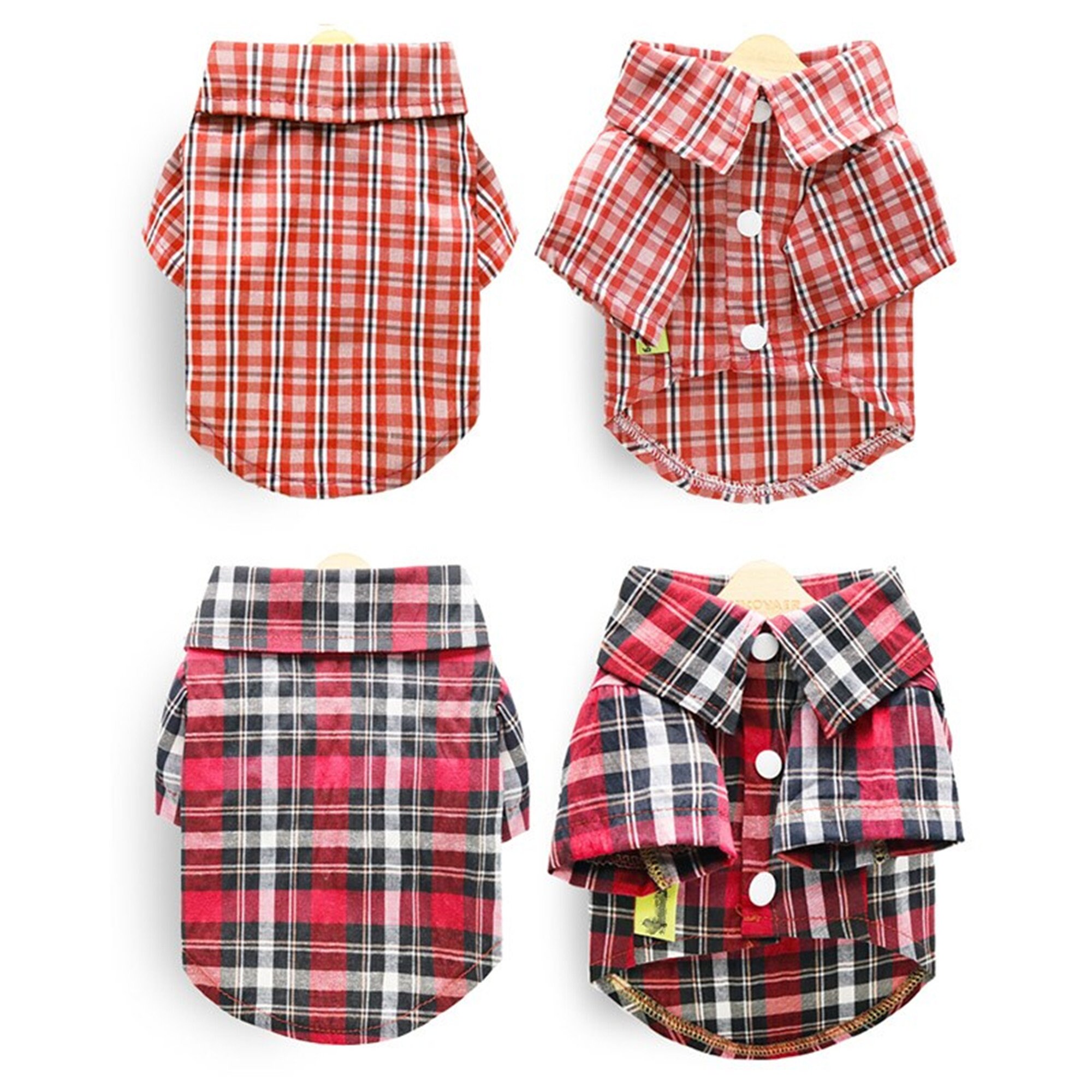 Plaid Dog Clothes Spring Summer Pet Clothing For Small Medium Etsy