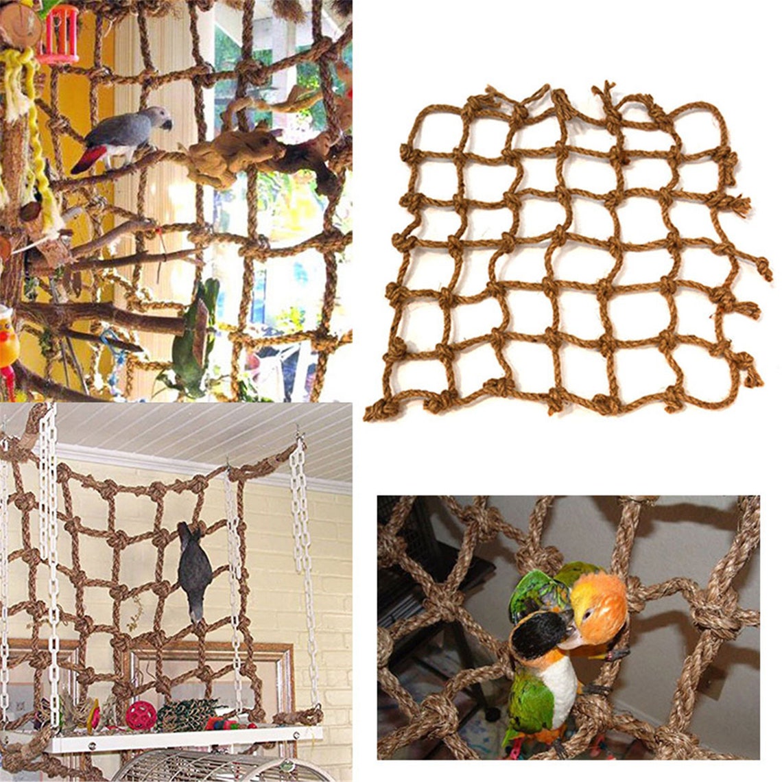 Bird Climbing Net Hemp Rope Parrot Hanging Rope Stand Net Etsy