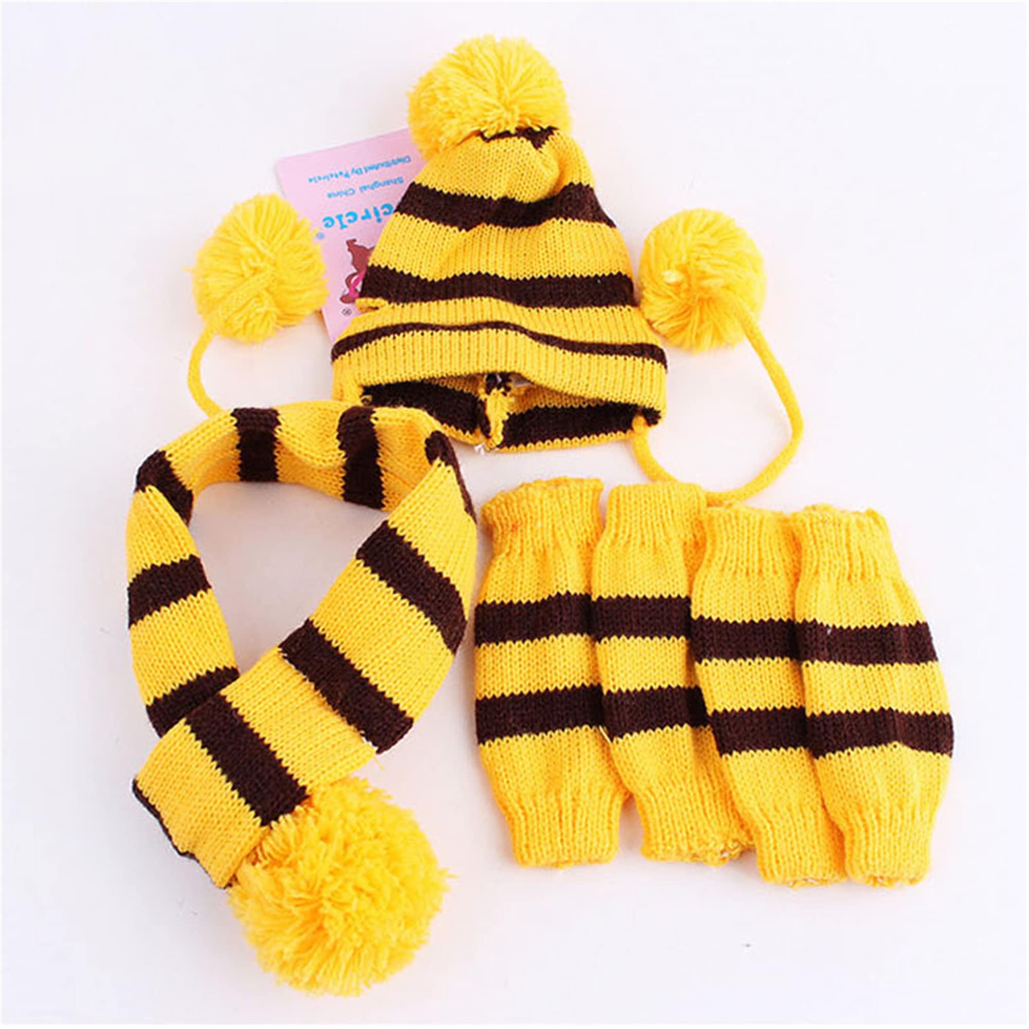 3 Colors Knitted Dog Hat Scarf Set Soft Leg Warmer Puppy Etsy