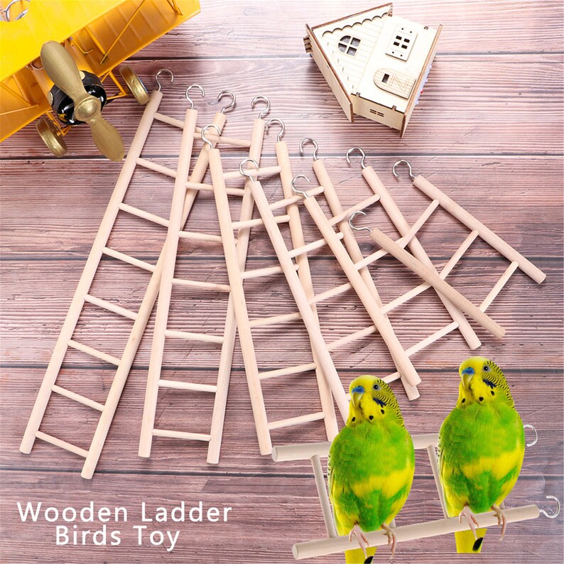 Birds Toy Wooden Ladders Swing Scratcher Perch Climbing Etsy