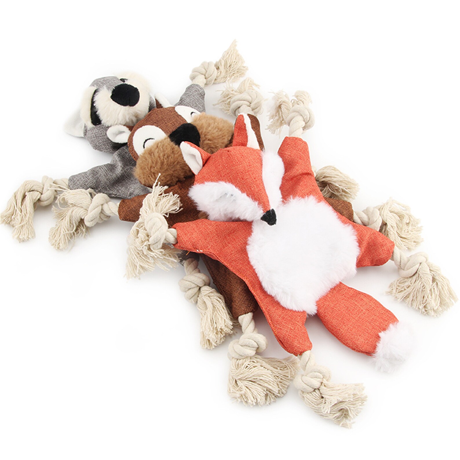 Soft Plush Rope Pet Toy Cute Plush Fox Squeaky Sound Toys Etsy