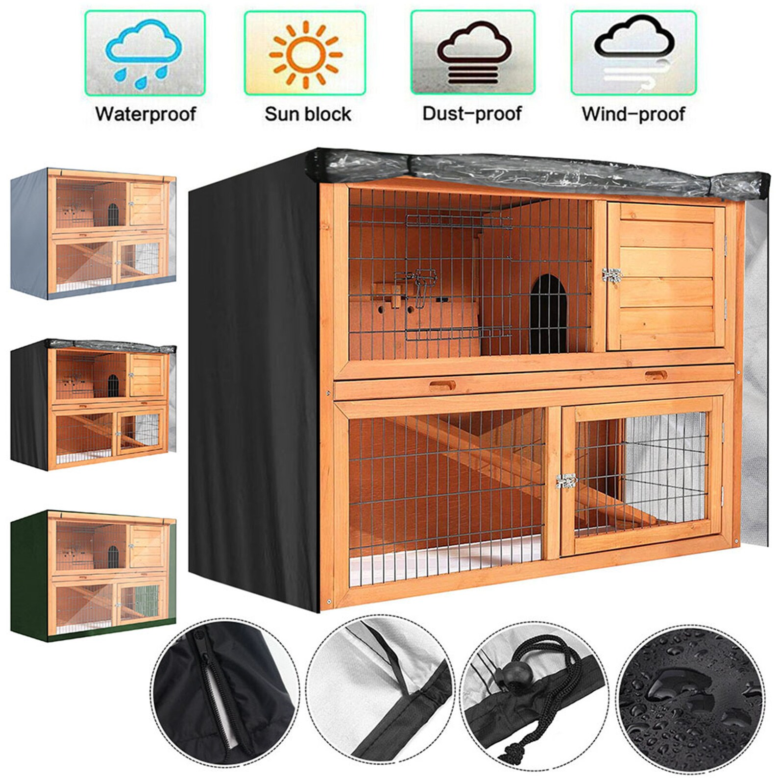 4FT Rabbit Hutch Cover Large Double Layer Pet Bunny Cage Etsy