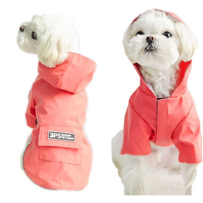 Dog Raincoat Hooded Reflective Lightweight Rain Jacket Poncho Etsy