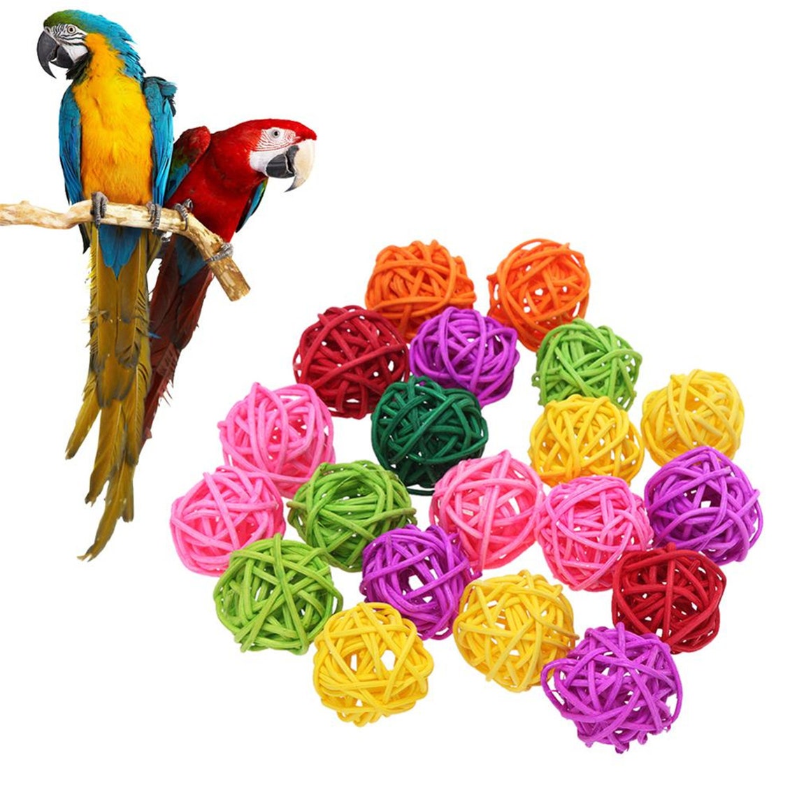 10/20pcs Rattan Parrot Balls Bird Toys Wool Ball Pet Cat Etsy