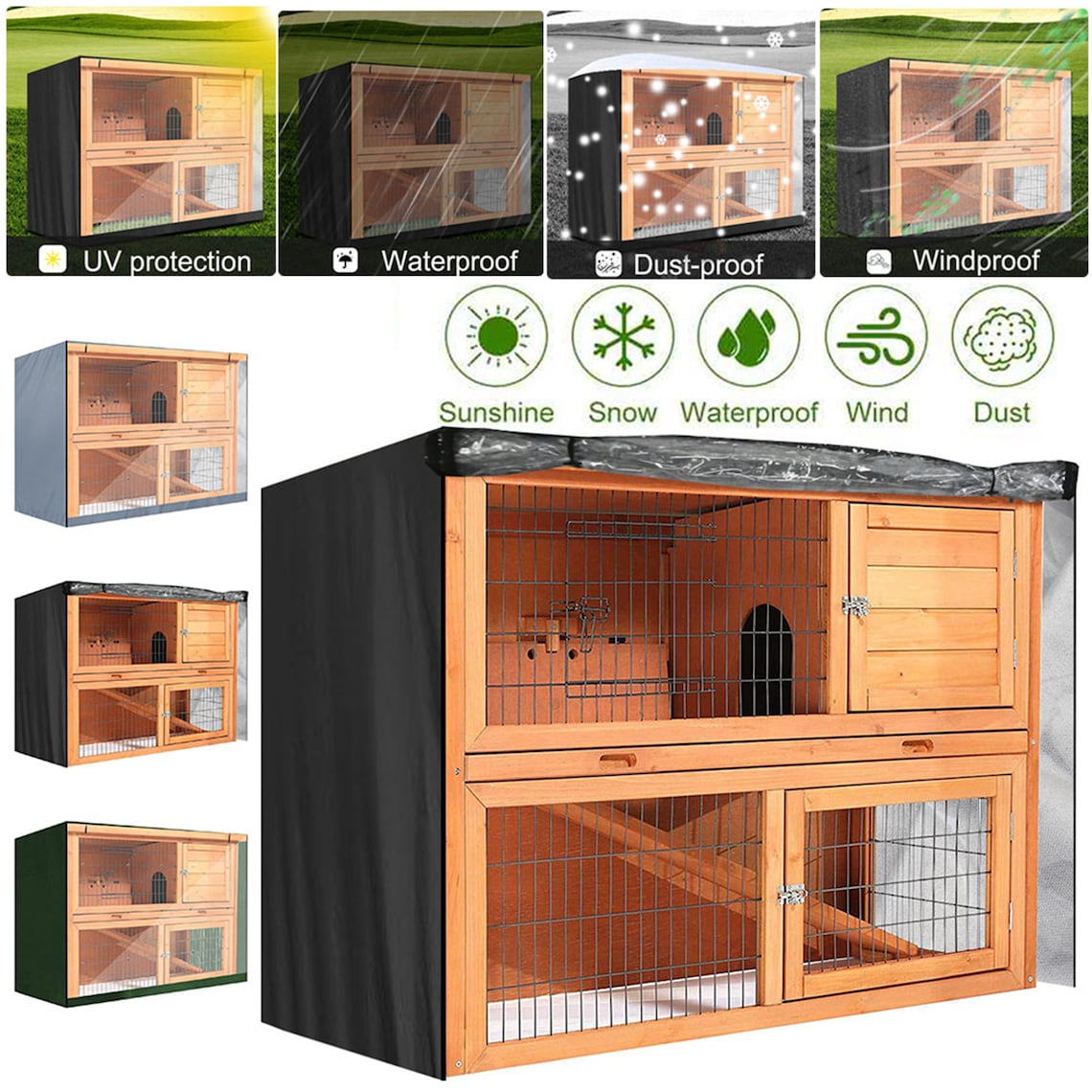 4FT Rabbit Hutch Cover Large Double Layer Pet Bunny Cage Etsy