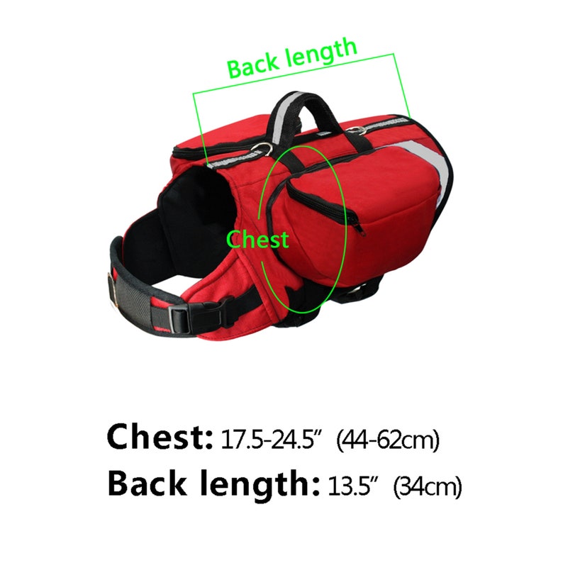 Outdoor Dog Backpack Harness Reflective Dogs Pack Hound Travel Camping Hiking Backpacks Saddle Bag for Medium Large Dogs