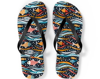 Flip Flops Ocean Fish Design