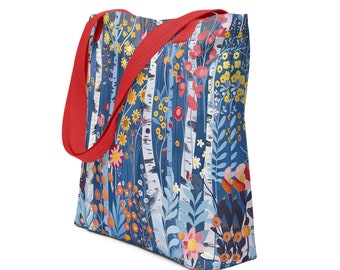 Floral Tote Bag Forest Shopping Bag