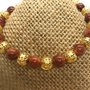 Sparkling Brown and Gold Beaded Bracelet