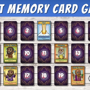 Bella Bibbia Memory Card Game, Giochi di memoria, Quiz biblico, Curiosità bibliche, Virtual PowerPoint Night Fun Giochi per famiglie
