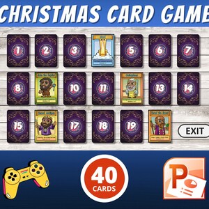 Mooie Kerst Memory Card Game, Memory Games, Kerst Quiz, Nieuwjaar Trivia, Virtuele PowerPoint Game Night Fun Family Games