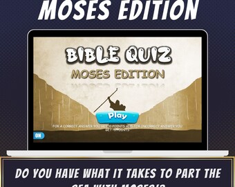 Moses Bible Quiz Game: Virtual PowerPoint Trivia (Customizable)
