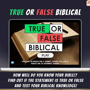 Quiz biblique vrai ou faux : jeu PowerPoint amusant pour toute la famille (personnalisable)