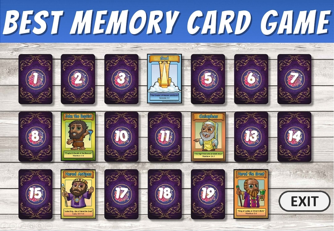 Beautiful Bible Memory Card Game, Memory Games, Bible Quiz, Bible ...