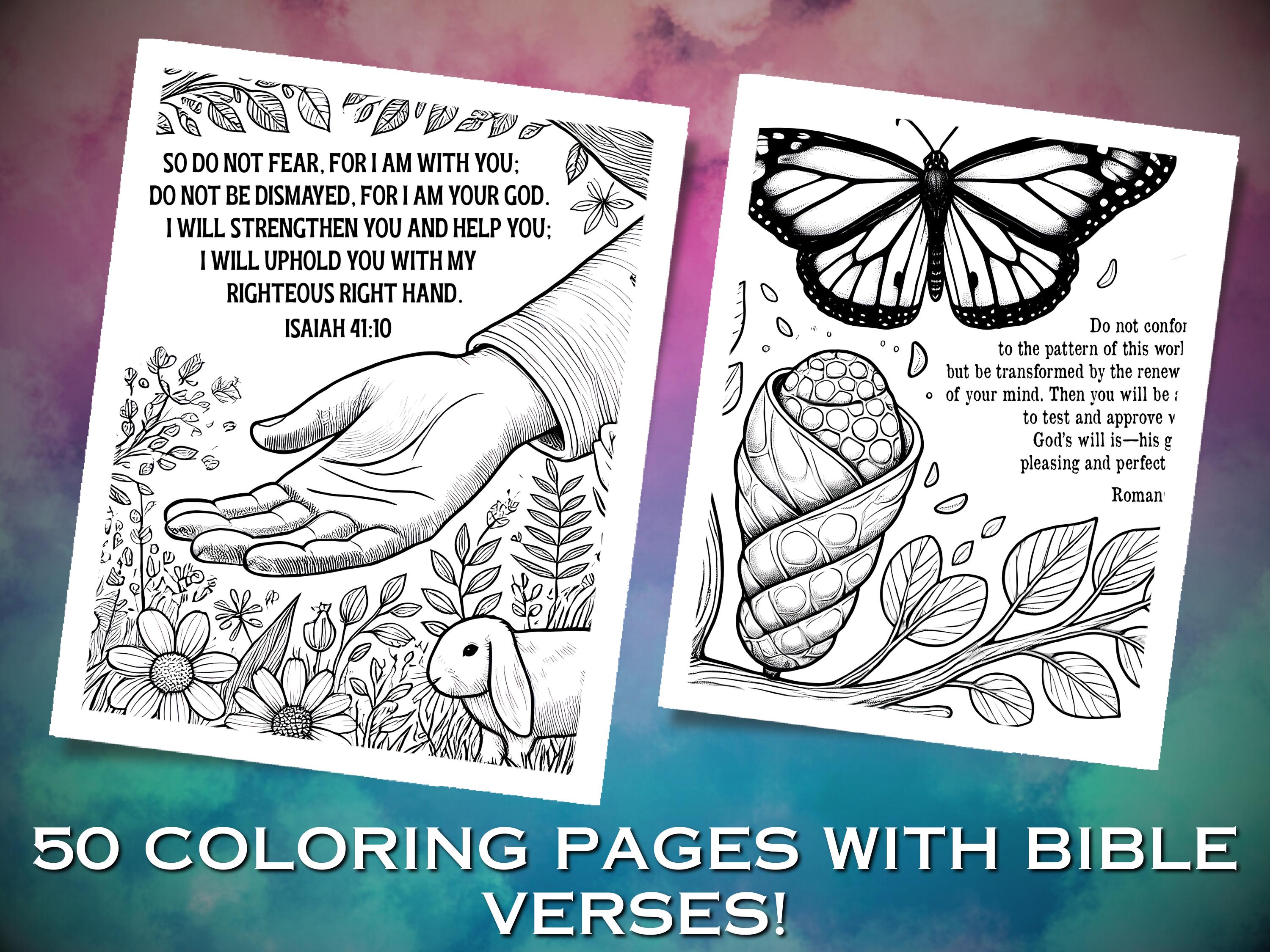 50 Bible Verse Coloring Pages | Christian Adults & Kids (digital ...