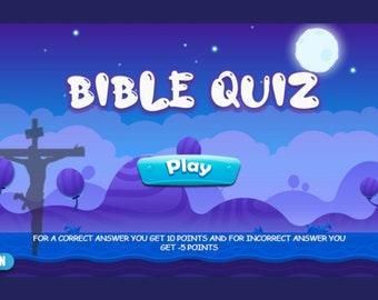 Bible Quiz Game: Virtual PowerPoint Trivia (Customizable)