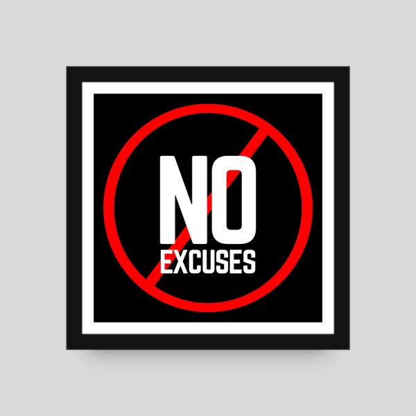 NO EXCUSES Print, Printable Wall Art, Inspirational Quote, Hustle Definition, Office Decor, Motivational Home Office Poster Work Harder