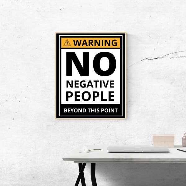 No Negative People Beyond This Point,Printable Wall Art,Inspirational Quote,Hustle Definition, Office Decor, Motivational Home Office Poster