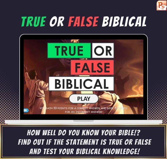 True or False Biblical Bible Quiz Bible Trivia Virtual - Etsy