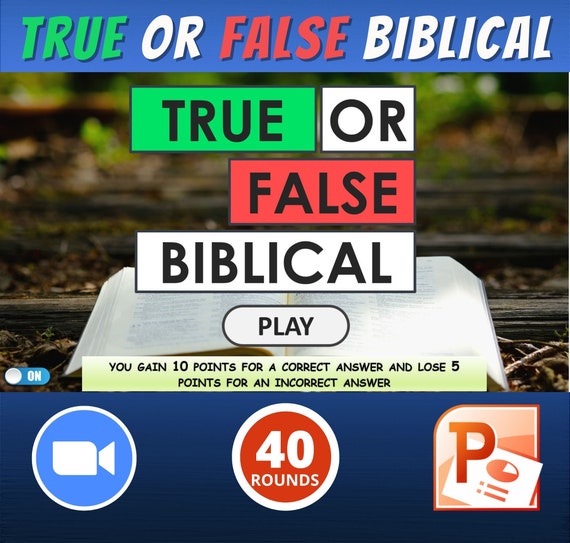 True or False Biblical Bible Quiz Bible Trivia Virtual - Etsy