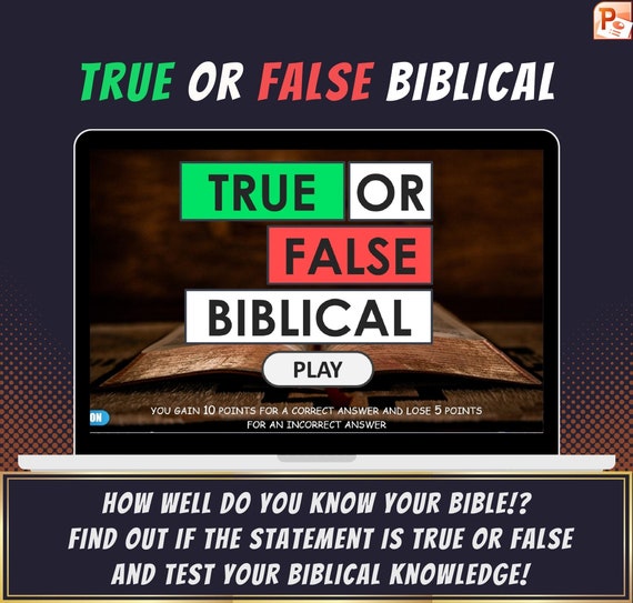 True or False Biblical Bible Quiz Bible Trivia Virtual - Etsy