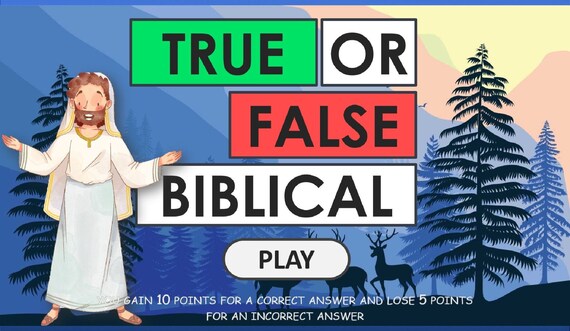 True or False Biblical Bible Quiz Bible Trivia Virtual - Etsy