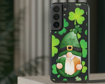 St Patricks Day Clear Phone Case, Ireland Love Phone Case, St. Patricks Day Gnome Phone Case, Shamrock Clear Phone Case, Ireland Flag