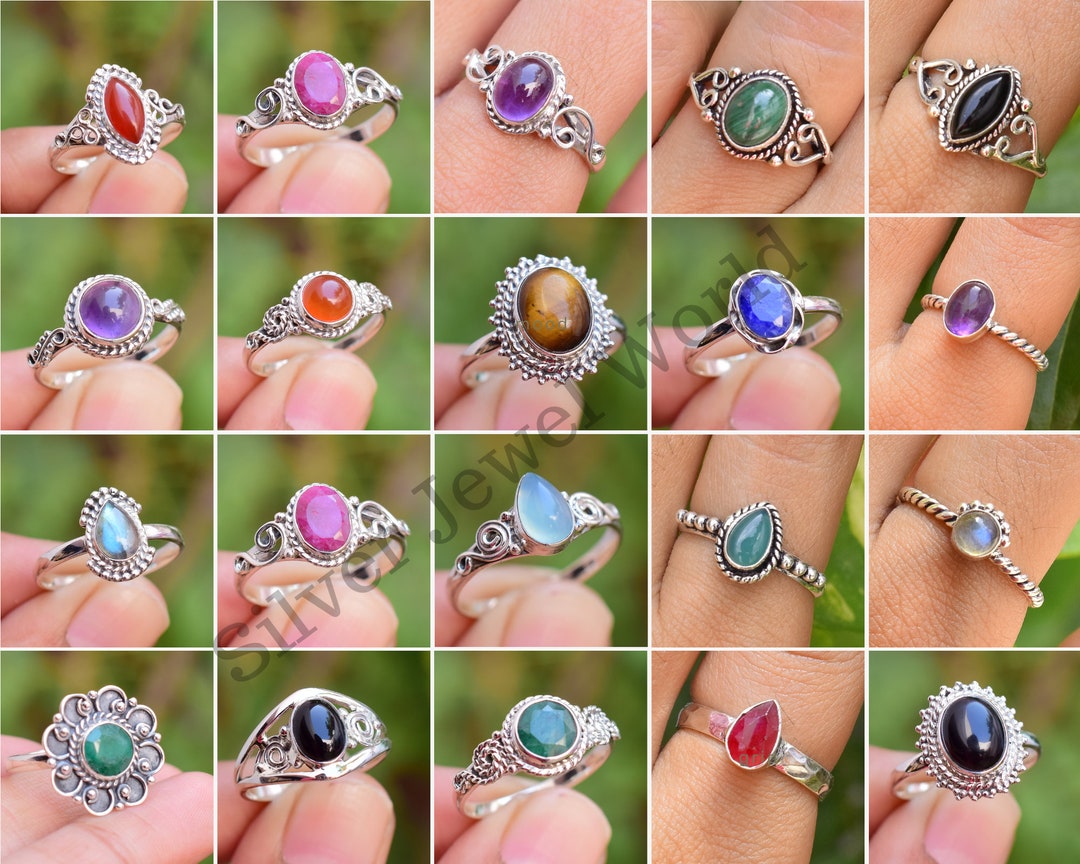 Wholesale 925 Rings Bulk Assorted Jewelry Bulk Gemstone Rings Resale