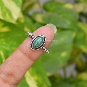 Sparkling Malachite Boho Ring, Gemstone Ring, Green Statement Ring, 925 Sterling Silver Jewelry, Anniversary Gift, Ring For Brides Maid