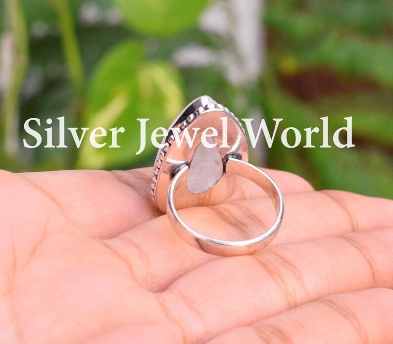 Best Seller Ring Gift for her Gift For Him Rose Quartz Ring Personalized Gift 925 Sterling Silver Plated Rose Quartz Designer Ring