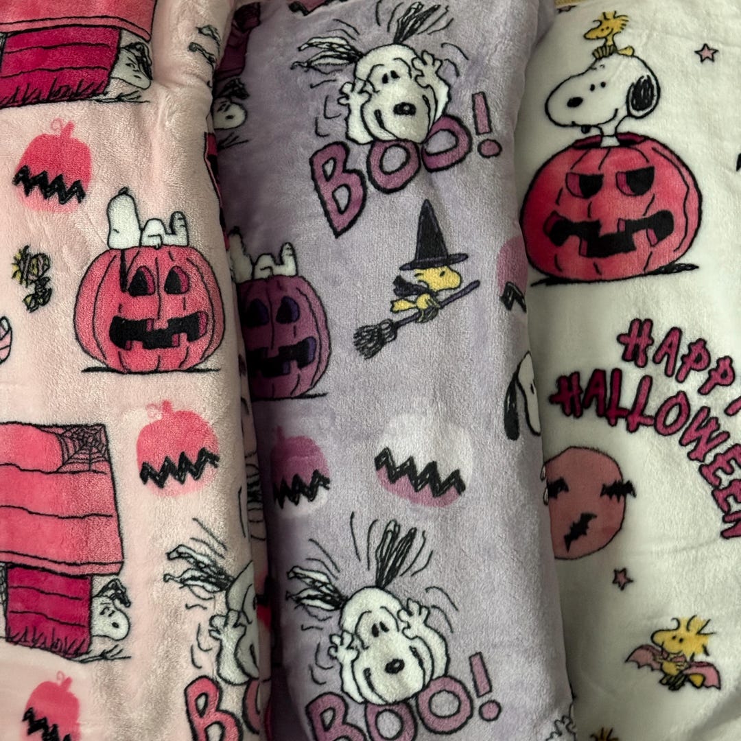 Snoopy and Woodstock Halloween Plush Throw Blanket Peanuts Extra