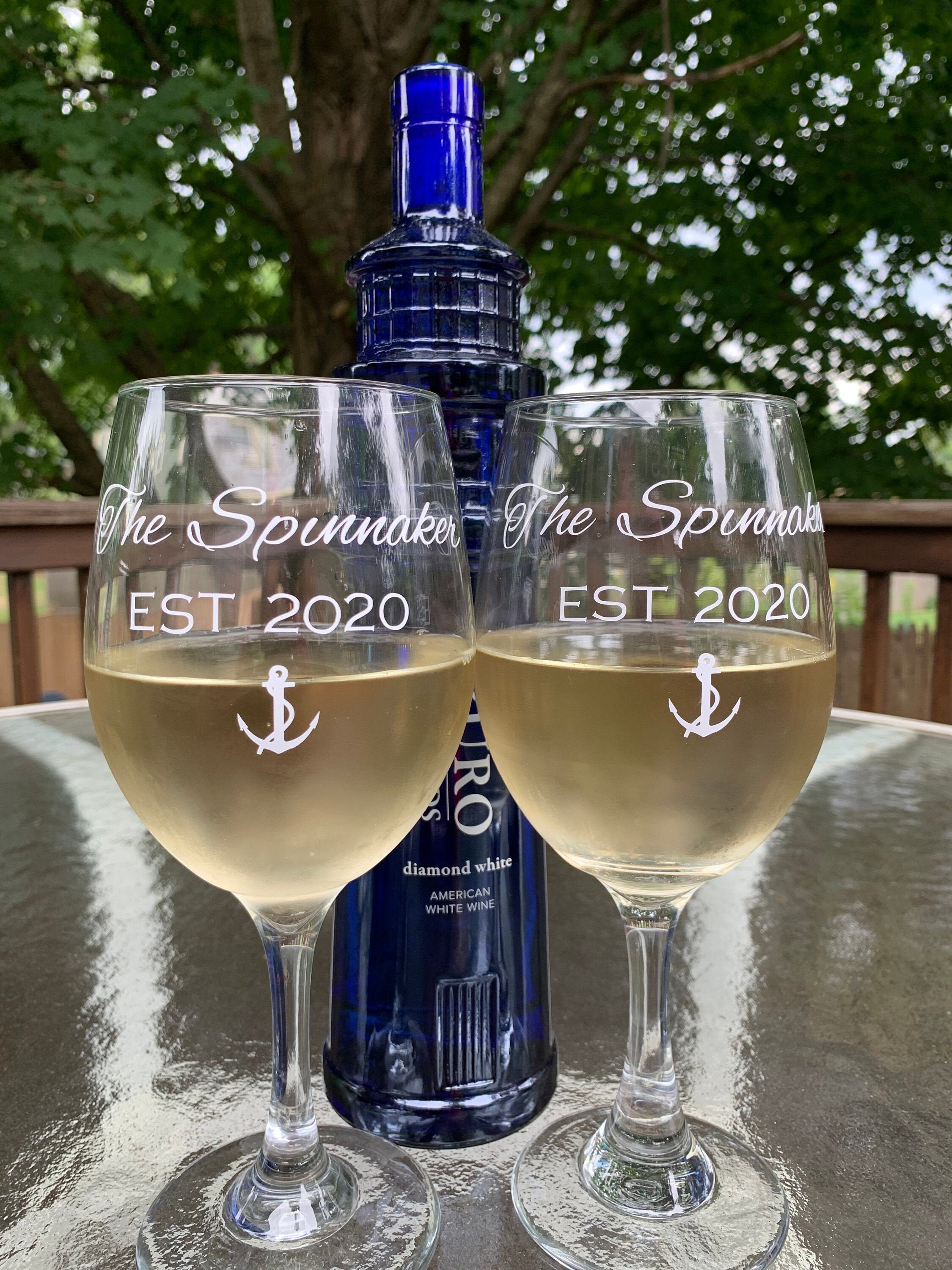 Custom Stemmed Wine Glasses Etsy