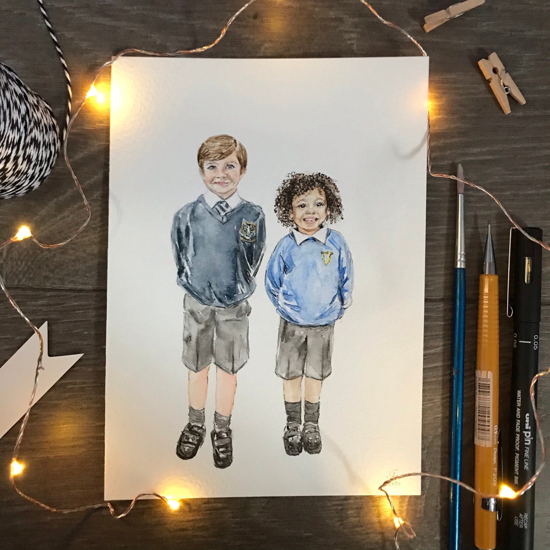 Child Portrait Baby Portrait Sibling Portrait Realistic | Etsy