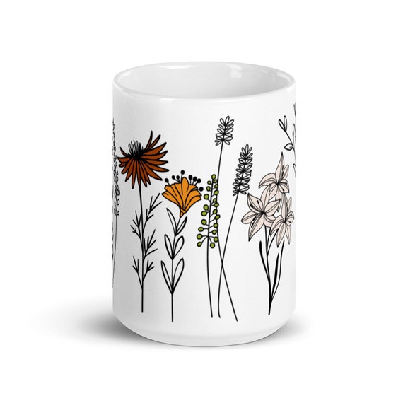 Set Of 2- Wild Flower Tea Mug