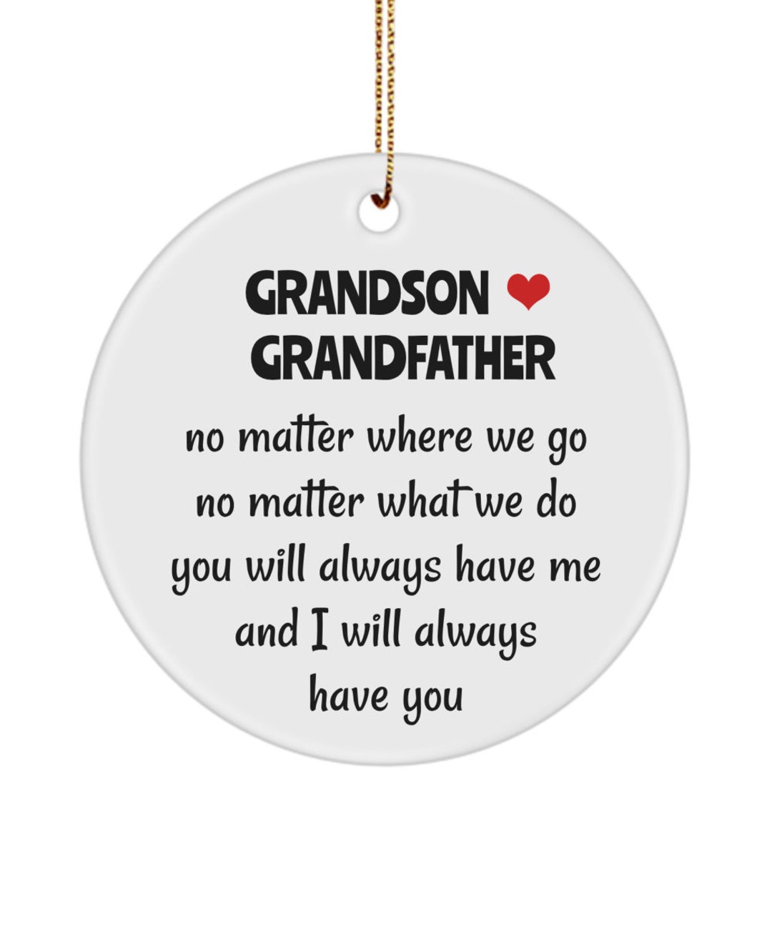 Grandfather Gift From Grandson Ornament Grandfather Christmas Gift