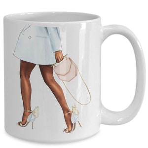 African american mug, fashion mug, designer mug, black girl coffee mug, black women Christmas gift, cute Afrocentric gift, black girl gift