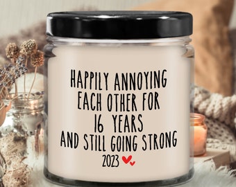 16 Year Anniversary Candle, 16th Anniversary Candle, 16 Years Wedding Anniversary 2023 Funny, 16th Valentines Day, 16 yr anniversary candle