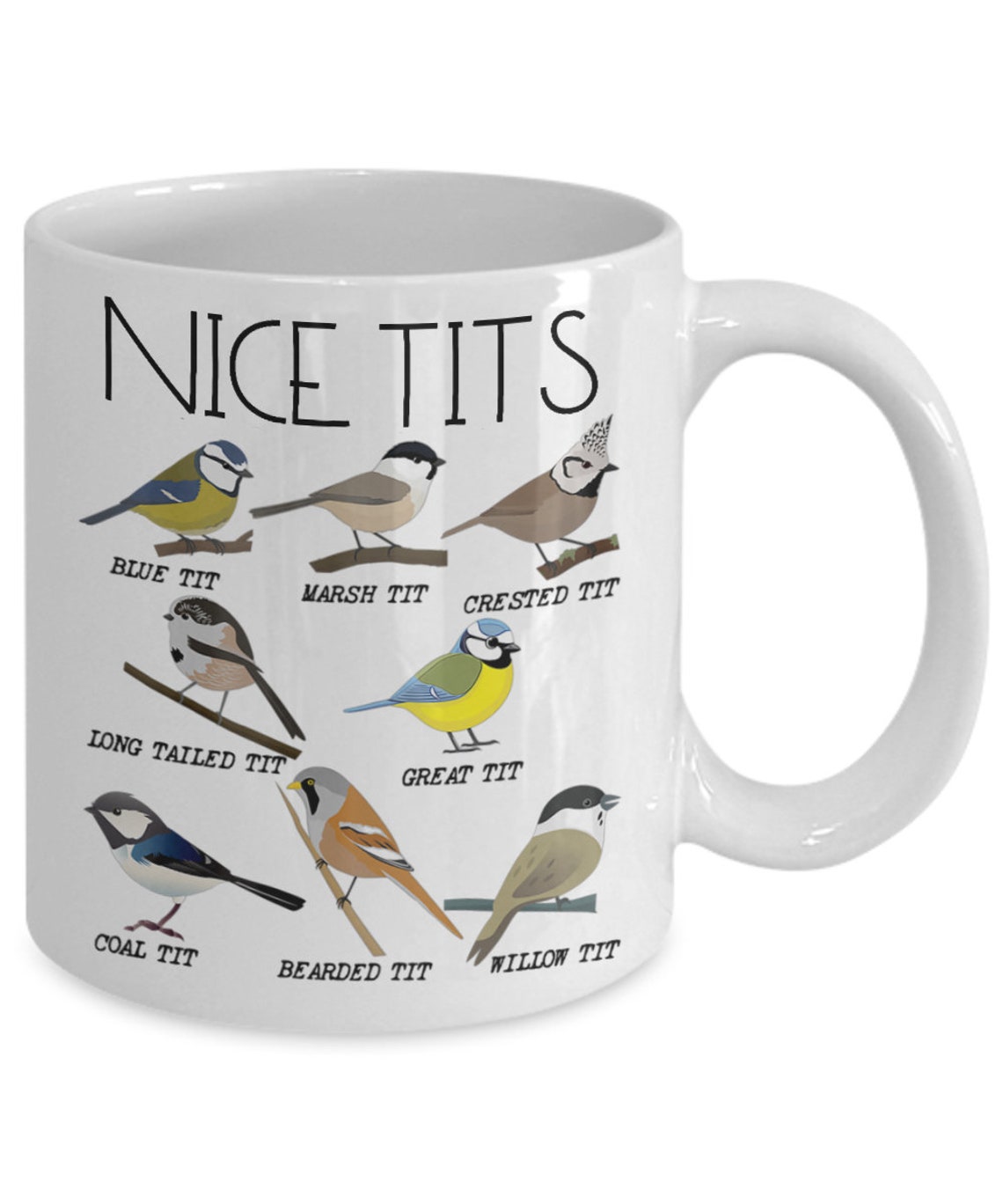 Nice Tits Mug Funny Bird Mug Bird Talking Coffee Mug Bird Etsy UK